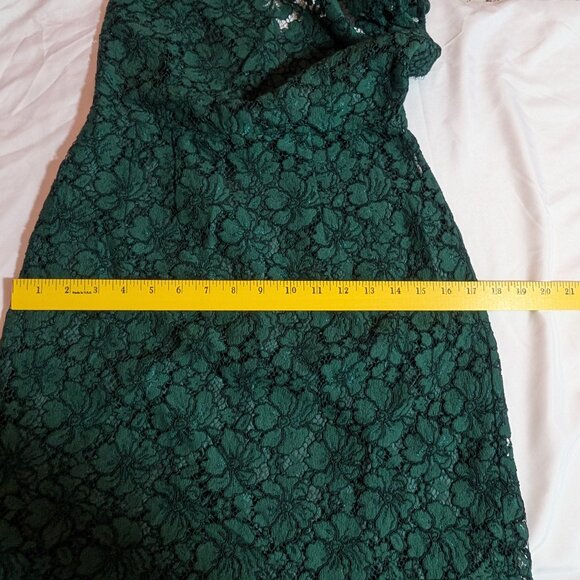 Sandro Paris Dress Green Lace Sz XS High Neck Scalloped Mini Open Back - Picture 4 of 11